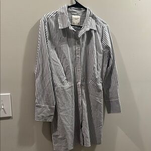 Abercrombie & Fitch Striped Button-Up Shirt Dress